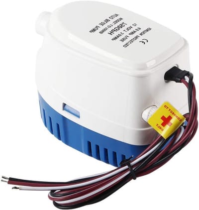 Automatische Waterpomp - Dompelpomp Elektrisch - Boot Water Afvoeren - Ingebouwde Vlotterschakelaar - 750 Liter Per Uur - Wit Zwart