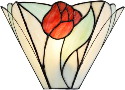 Stijlvolle Tiffany Wandlamp met Tulip Motief - Klassiek & Kleurrijk Licht