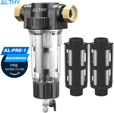 Aafinity Waterfilter voor het hele huis met sedimentfilter - Voorfilter met centrifugefunctie, roestvrijstalen gaas en messing filterkop