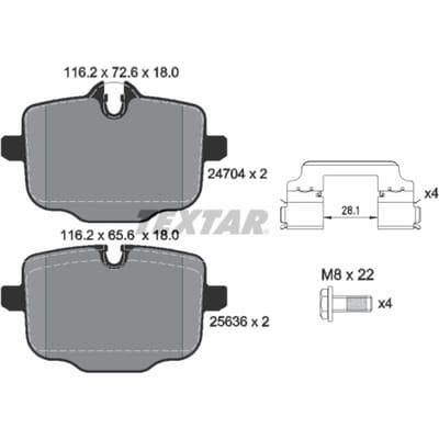Remblokset TEXTAR 2470401, achter