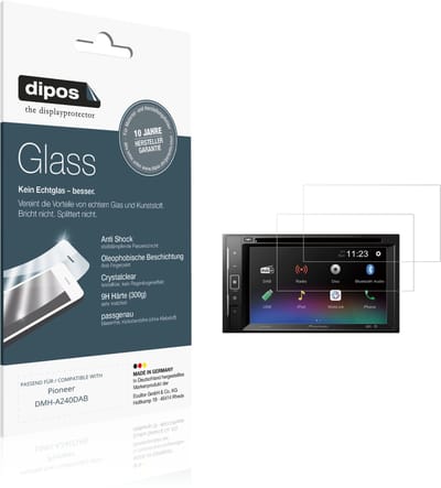 dipos – 2x Pantserfolie geschikt voor Pioneer DMH-A240DAB | 9H Screenprotector