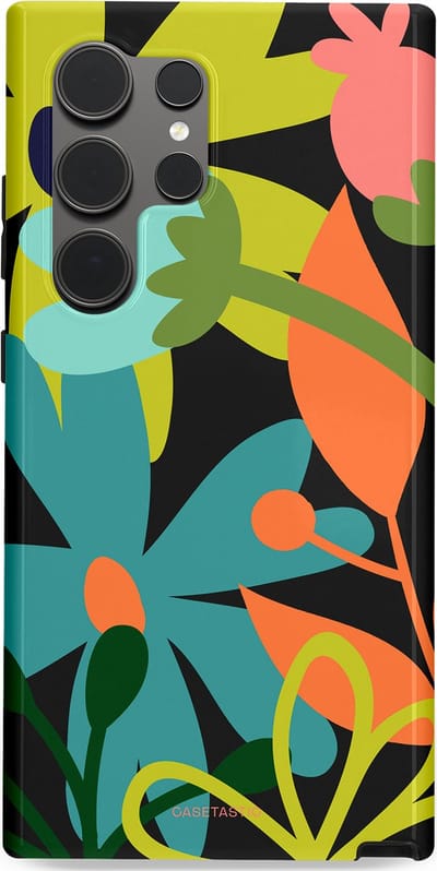 Casetastic Hoesje Geschikt voor Samsung S24 Ultra - Stijlvolle Beschermende Duo-layer Case - Botanisch Feest