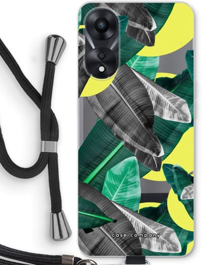 Case Company® - Hoesje met koord geschikt voor Oppo A78 5G hoesje met Koord - Fantasie jungle - Telefoonhoesje met Zwart Koord - Bescherming aan alle Kanten en Over de Schermrand