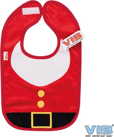 VIB® - Slabbetje Luxe velours - Kerstmannenpak met baard - Babykleertjes - Slabbetjes - zwangerschap aankondiging - baby aankondiging