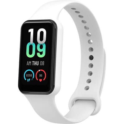 Siliconen Smartwatch bandje - Geschikt voor Amazfit Band 7 siliconen bandje - wit - Strap-it Horlogeband / Polsband / Armband