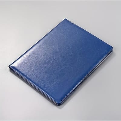 Dossier Multifonctionnel A4 Design Contractuel Portfolio Presse-papier Organisateur d'Affaires avec Fentes pour Cartes Porte-stylo Fournitures de Bureau Professionnelles bleu
