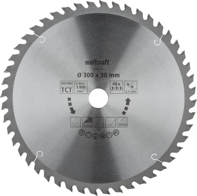 wolfcraft - Zaagtafel Cirkelzaagblad 300x30mm - 48 Tanden - Zaagblad voor Tafelzaag - 6682000