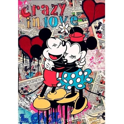 Disney Diamant Schilderen Mickey Minnie Thema Werken Analyse Kruissteek Hangende Print Puzzel Mozaïek Borduurwerk Woondecoratie 5D DIY Kunst Gloednieuw Round 50x70cm