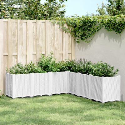 vidaXL - Plantenbak - 160x160x53 - cm - polypropeen - wit