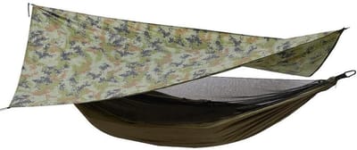 Hangmat met muggennet - Outdoor tentzeil - Kamperen en Reizen - Waterdicht en afneembaar - 290 x 140 cm - camouflage