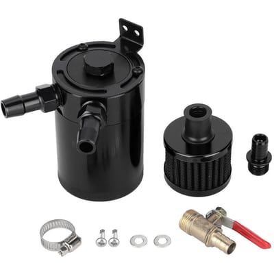 Aluminiumlegering Olieopvangbak met 2-Poorts Accessoireset (Zwart)