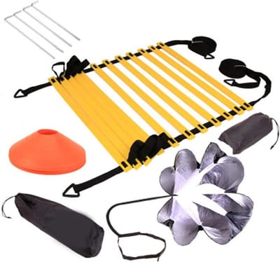 Agility Ladder Kit Voetbal Speed Training Apparatuur met Weerstand Paraplu Kegels Stakes