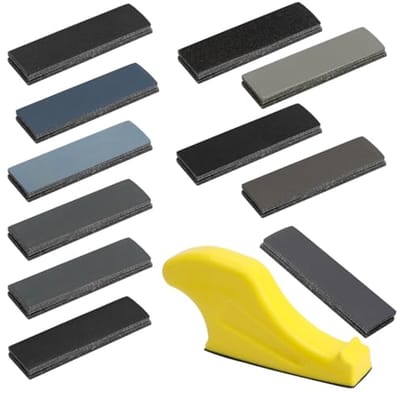 SnelShoppen - Sandpaper Set - 75 Stuks - Droog en Nat Schuurpapier - Korrelgrootte 120 tot 5000 - Hand Schuurblok - Ideaal voor Hout, Auto Lak, Metaal
