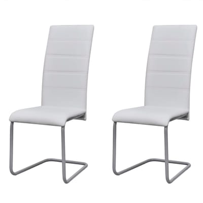 vidaXL - Eetkamerstoelen - 2 - st - kunstleer - wit