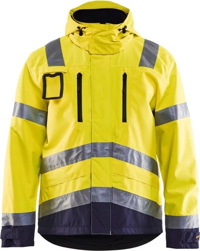 Blåkläder 4837-1977 Jack Ongevoerd High Vis Geel/Marineblauw maat 4XL