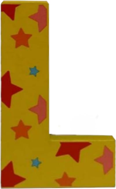 Decoratieletter - L - Hout - 7cm - Geel