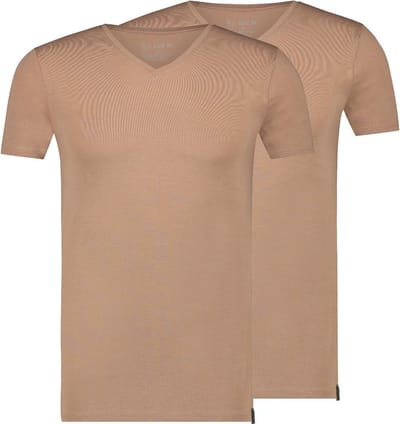 RJ Good Life Athens 2-Pack Heren T-Shirt V-Hals Natural S