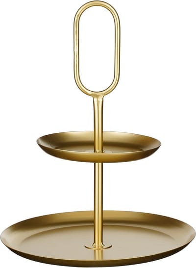 Mica Decorations Rama Etagere 2 Laags - L28 x B28 x H36 cm - Metaal - Goud