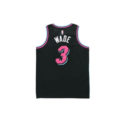 Nike Ademend NBA City Edition Miami Heat Dwyane Wade Nr. 3 Basketbalshirt Heren Basketbalshirt Zwart AJ4622-013 M pink