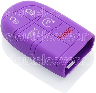 Autosleutel Hoesje geschikt voor Jeep - SleutelCover - Silicone Autosleutel Cover - Sleutelhoesje Paars