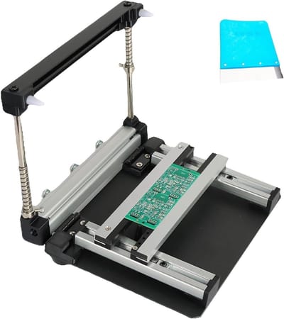 Handmatige Stencilprinter - Soldeerpasta Applicator - PCB Assemblage - Instelbare Dikte - Tot 20cm - Zilver