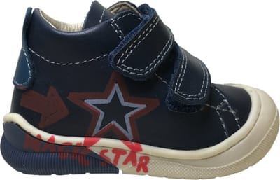 Naturino Cico - Mt 19 - velcro's bumper rode ster lederen sneakers - navy