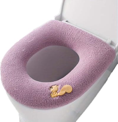 Bovista Wc Bril Hoes - Toiletbril Cover - Toiletbril - Wc Deksel - Wasbaar - Verwarmde Wc Bril - (Niet Elektrisch) - Zacht - Eekhoorn - Roze