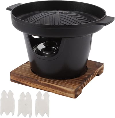 Portable Table Grill - Mini BBQ Grill - Non-Smoking Japanese Table Grill - Kleine Grillpan - Koreaanse Familiegrill met Antiaanbak Kookoppervlakken voor Buiten - Kamperen - BBQ