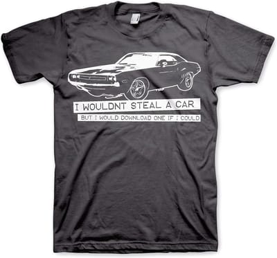 Hybris I Wouldn't Steal A Car T-shirt donkergrijs
