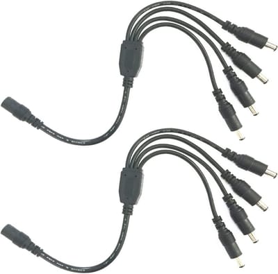 DC Splitter Kabel 5,5 mm x 2,1 mm voor LED Strip en CCTV Camera - 1 naar 4 Aansluiting