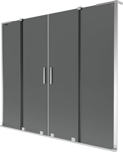 Mexen Velar L Duo badwand scherm 2-delige schuif 170 x 150 , grafiet, chroom - 896-170-003-42-01