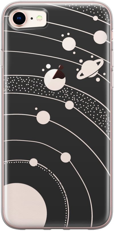 Hoesje geschikt voor iPhone SE (2020) - Universe space - Soft Case - TPU - Print - Transparant - Mooie Telefoonhoesjes