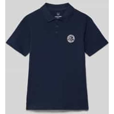 JACK&JONES - JJALLIANCE POLO SS JNR - Jongens - Polo's - donkerblauw - maat 140