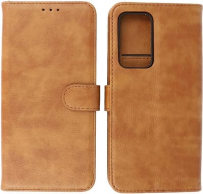 Motorola Moto Edge 20 Pro Hoesje - Book Case Telefoonhoesje - Kaarthouder Portemonnee Hoesje - Wallet Case - Bruin