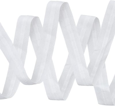 Witte Golfvormige Gordijnband voor Vouwgordijnen, Verwijderbare Naai Tape voor Deuren en Douches, 20 m x 2.5 cm, Ideaal voor Creatieve Naaiprojecten en Gordijnaccessoires