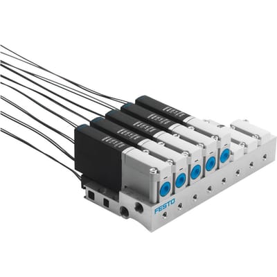 Festo 3/2 NC Monostabiele Lucht Magneetventiel Aansluitplaatmontage 100l/min -0.9 - 8bar/-13 - 116psi - 196121