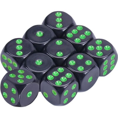 Dés en acrylique de 16 mm, dés colorés à 6 faces avec points, cubes de jeu carrés, haute qualité, construction durable, usage quotidien pratique