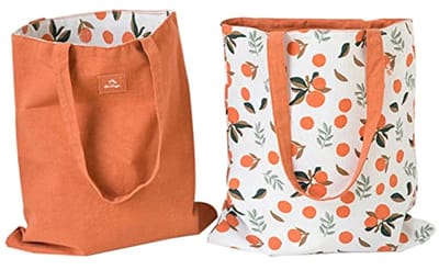 Double Sided Cotton and Canvas Bag, Fabric Bag, Shopping Bag, Cotton Shoulder Reversible Canvas Shopping Bag for - ShopVlot