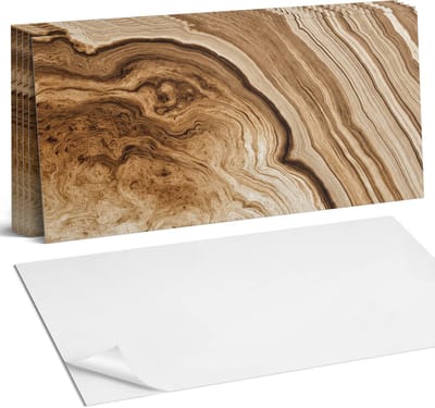 Coloray Plaktegels - Natuurlijke houtpatronen Wandtegel Zelfklevend - 60 cm x 30 cm - Bruin Plaktegels - 6 stuks - Rechthoek PVC Tegels - Plaktegels Keuken - Zelfklevende Vloertegels Badkamer - Vinyltegels Vloer Zelfklevend - Zelfklevende Wandtegels