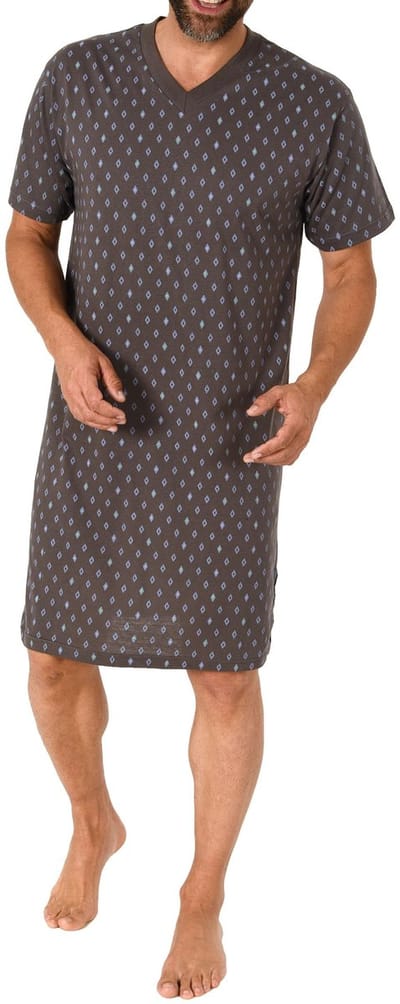 Herennachthemd korte mouw in elegant streepdesign - ook in overmaten - 102 111 90 518