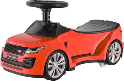 Range Rover Vogue Loopauto 1 tot 3 jaar – Officieel Gelicentieerde Luxe Loopwagen met 360° Draaicirkel – Babyauto met LED-onderverlichting & Opbergbox – Rood