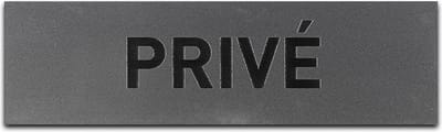 Deurbordje - PRIVÉ - Rechthoek - RVS met Zwart - 45 x 155 mm - Prive - Geen toegang - Deurbord - Zelfklevend