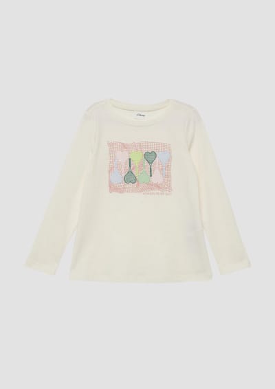 A-lijn lange mouwen T-shirt met schuimprint voor meisjes s.Oliver