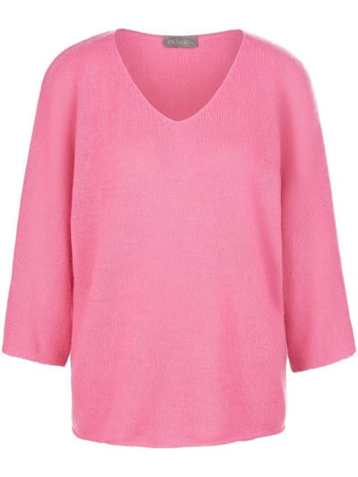 Trui V-hals 100% kasjmier Van Peter Hahn roze
