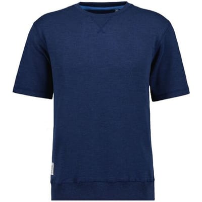Ragman Trui Two-Tone Short Sleeve Round Neck Sweat Jeans Blauw / male