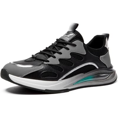 Leren Dad Shoes Herenschoenen Zomer Ademend Hardloopschoenen Nieuwe Trend Heren Casual Sport Mesh Schoenen 44 black