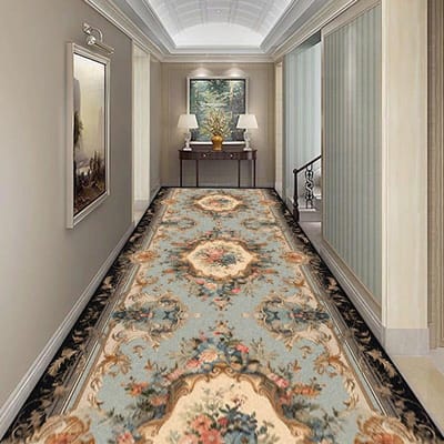 Luxe Lange Gangtapijt in Europese Stijl Hotel Lopers Doorgang Pluisvrij Tapijt Decoratie Trappen Entree Antislip Vloermatten 80x300cm 31.5x118in