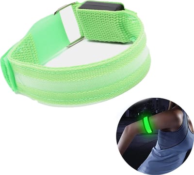 2 stuks Led Verlichte Armband ( Groen ) voor sportievelingen die hardlopen - fietsen en wandelen en verder iedereen die in het donker gezien wil worden - Sport armband - Hardloop verlichting Lampjes - Veiligheidsband - Reflecterende armband - LOUZIR