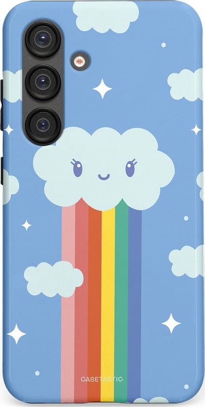 Casetastic Hoesje Geschikt voor Samsung S25 - Stijlvolle Beschermende Duo-layer Case - Regenboogwolkje