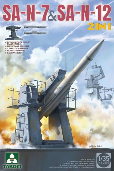 Takom Modelbouwpakket Militaire voertuigen - 2136 SA-N-7 - SA-N-12 - 2 in 1 Plastic - 1:35 - Modelbouw